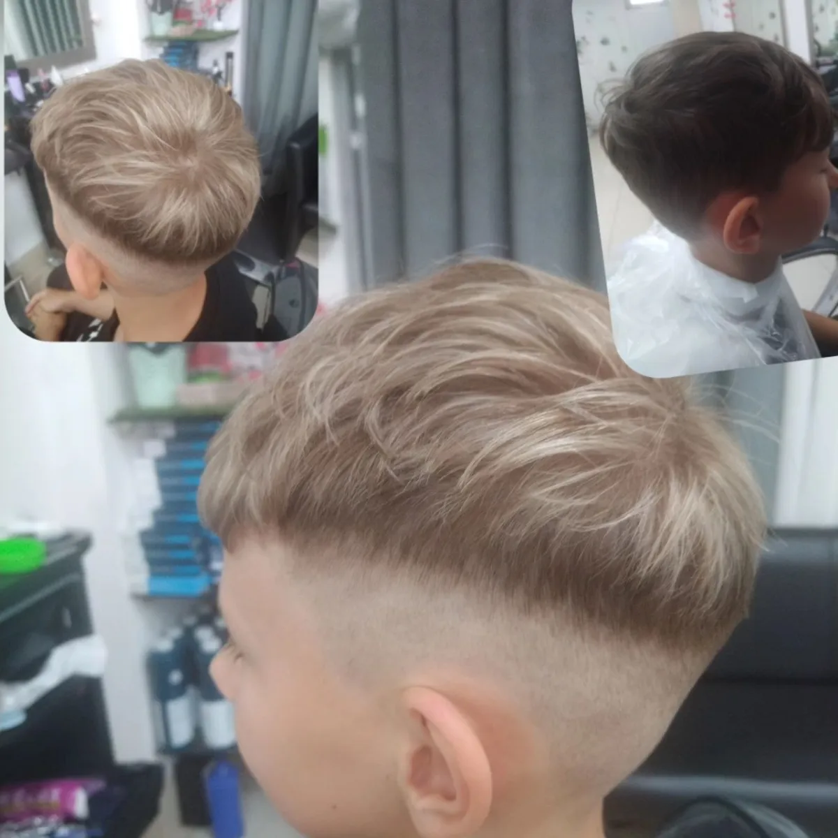 Детская стрижка мальчика с осветлением — до и после